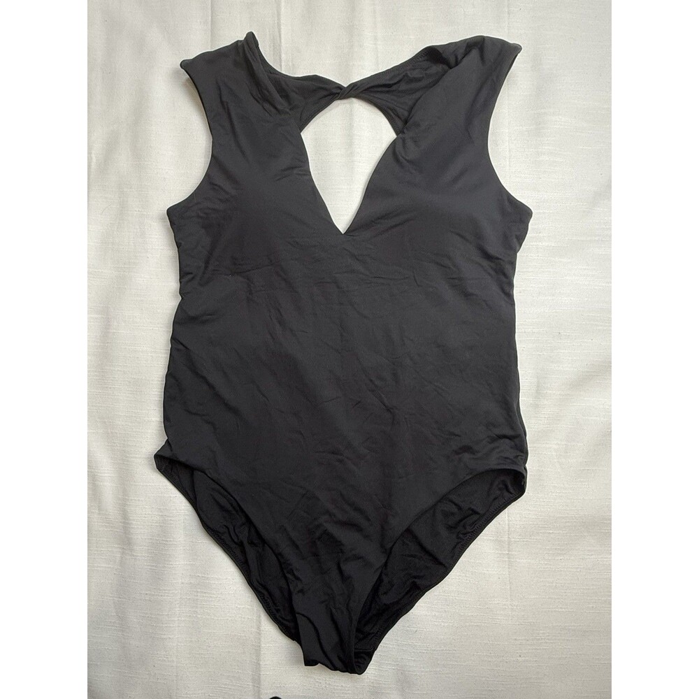 Seafolly Collective V Neck One Piece Swimsuit On Black Sz 14 New - Picture 3 of 8